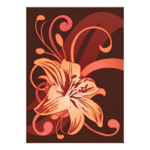 Easter Lily In Red Invitation