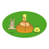 Easter Mona Oval Sticker