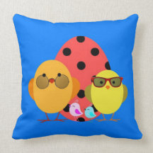 Easter or Spring Egg & Chick Family - Cute! Throw Pillow
