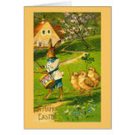Easter Parade With Rabbit and Chicks cards