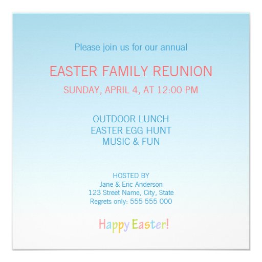 Easter Party Family Reunion invitation
