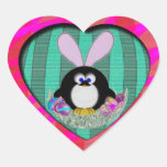 Easter Penguin Heart Stickers