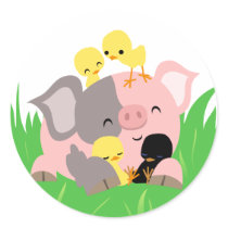 Easter piggy and chicks sticker by Lioness_Graphics Easter piggy and chicks sticker