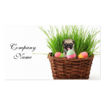 Easter pug puppy business card templates