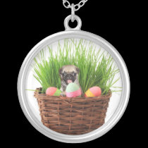 Easter pug puppy necklaces