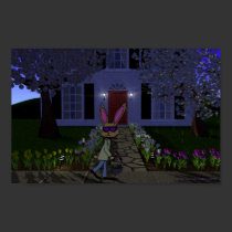 Easter Rabbit and House posters