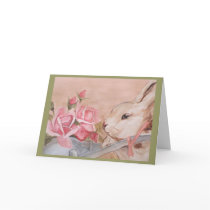 Easter Rabbit and Roses Card by Lesleysloft Easter Rabbit and Roses Card