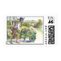 Easter Rabbit Delivers a Wheelbarrow Full of Eggs postage