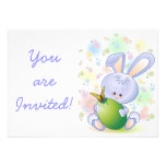Easter Rabbit Egg and Flowers Invitation