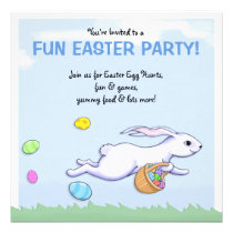 Easter Rabbit Run Easter Party Invitation invitations