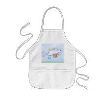 Easter Rabbit Run Kids Apron aprons