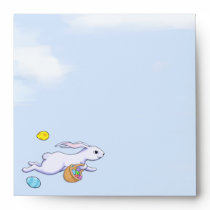 Easter Rabbit Run Square Invitation Envelope envelopes
