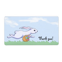 Easter Rabbit Run Thank You Party Favor Gift Tag labels