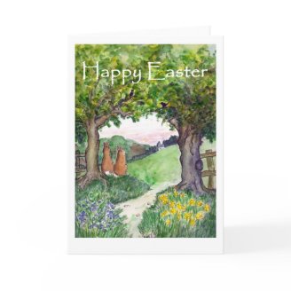 Easter Rabbits Greeting Card