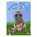 Easter Raccoon Bandit Greeting Cards