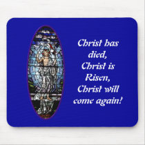 Easter: Resurrection of Christ stained glass Mousepad