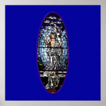 Easter: Resurrection of Christ stained glass Posters