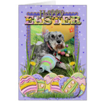 Easter - Schnauzer - Fergie Greeting Cards
