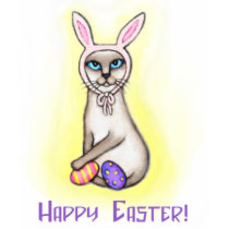 Easter Siamese Bunny Cat t-shirts