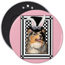 Easter - Some Bunny Loves You  Australian Shepherd buttons