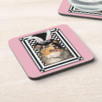 Easter - Some Bunny Loves You  Australian Shepherd cork coasters