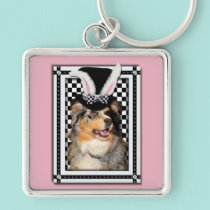 Easter - Some Bunny Loves You  Australian Shepherd keychains