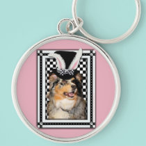 Easter - Some Bunny Loves You  Australian Shepherd keychains