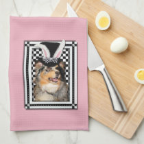 Easter - Some Bunny Loves You  Australian Shepherd kitchen towels