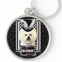 Easter - Some Bunny Loves You - Bichon Frise Keychain