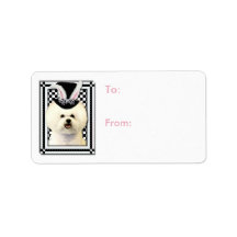 Easter - Some Bunny Loves You - Bichon Frise Custom Address Label