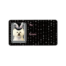 Easter - Some Bunny Loves You - Bichon Frise Custom Address Labels