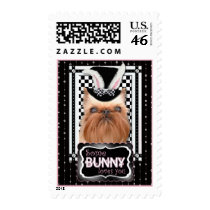 Easter - Some Bunny Loves You - Brussels Griffon Postage Stamp
