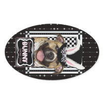 Easter - Some Bunny Loves You - Pitbull Oval Stickers