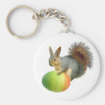 Easter Squirrel with  Rainbow Egg Keychain