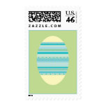 Easter Stamps - Blue & Green Striped Decorated Egg