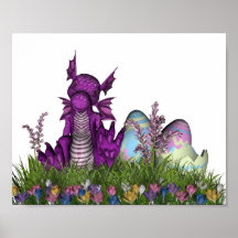 Easter Surprise Baby Dragon Print