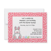 Easter theme birthday party invitation GIRL