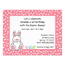 Easter theme birthday party invitation GIRL