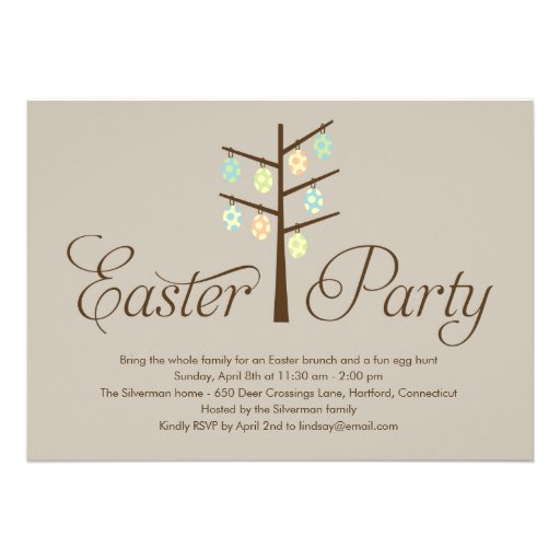 Easter Tree Easter Party Invitation (front side)