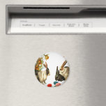 Easter Vintage Bunnies and Colored Egg Magnet