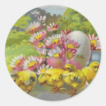 Easter Vintage Round Sticker