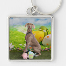 Easter - Weimaraner -Nevaeh Keychains
