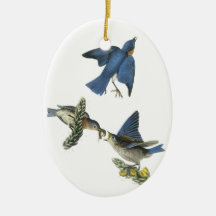 Eastern Bluebird, John Audubon Christmas Tree Ornaments