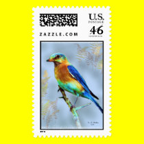 Eastern Bluebird...Postage Stamp. stamps