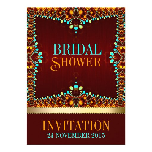 Eastern Bohemian Bridal Shower Invitations (front side)