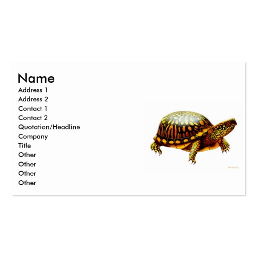 Eastern Box Turtle Profile Card Business Card Template (front side)
