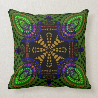  Hexagon Fractals Star Purple Square Cushions