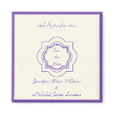 Eastern Inspired Save the Date in Purple & Ivory magnet