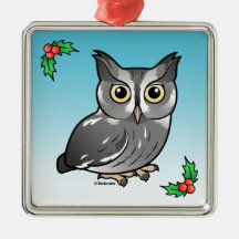 Eastern Screech Owl (Gray Phase) Christmas Ornament