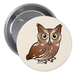 Eastern Screech Owl (Red Phase) Round Button